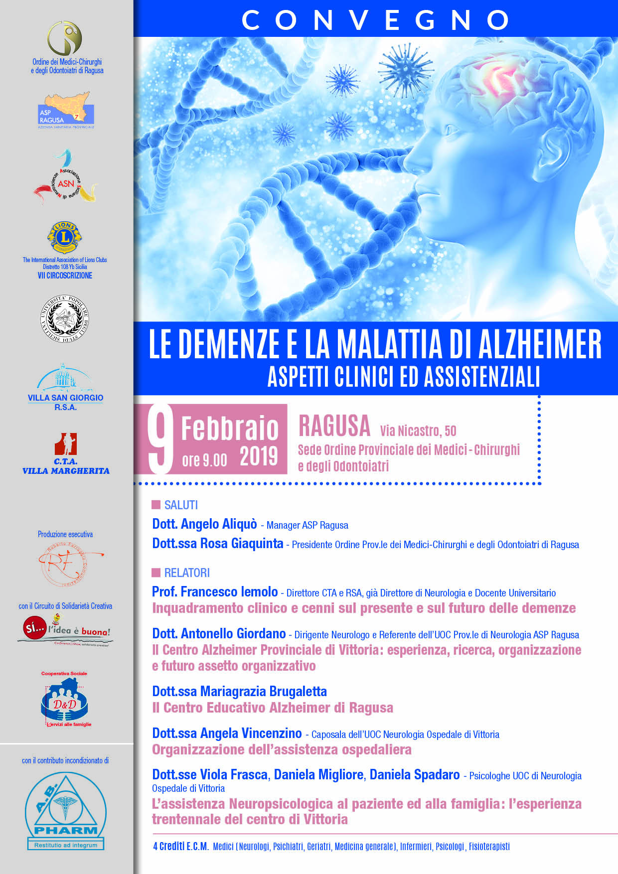Convegno Alzheimer 9 febbraio 2019