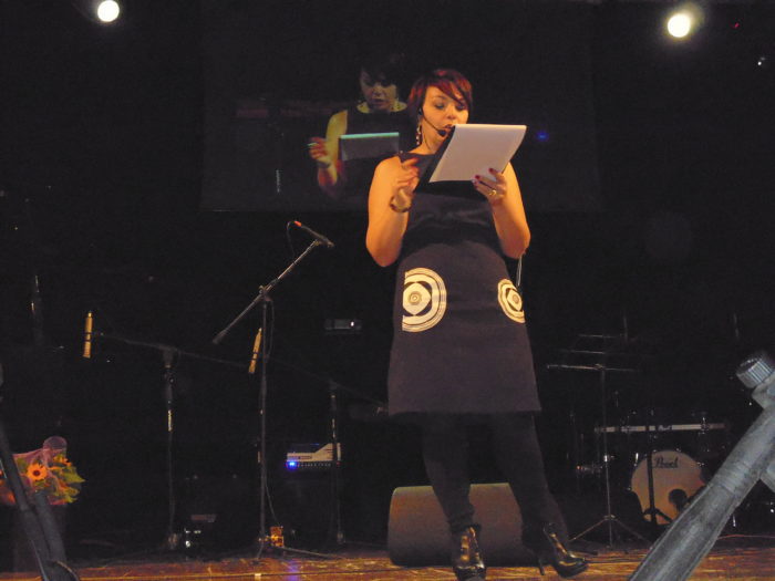 La presentatrice della serata, Nadia D'Amato